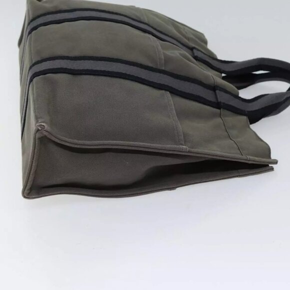 HERMES Fourre Tout MM Hand Bag Canvas Black Gray - Picture 15 of 16